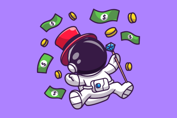 Cute Rich Astronaut Graphics & Illustrations Review