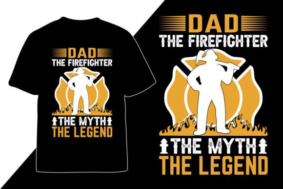 Firefighter Dad T-Shirt Design Graphics