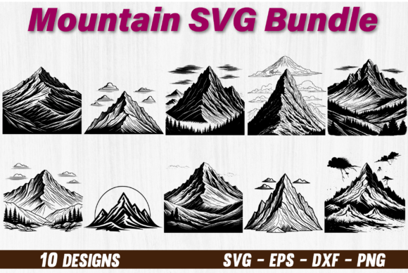 Mountain SVG File for Craft: Graphics & Crafts
