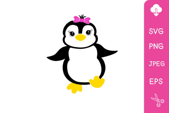 Penguin with Bow: Graphics for Crafts