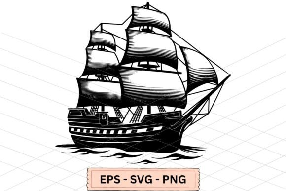 Pirate Ship SVG & PNG for Crafts Graphics
