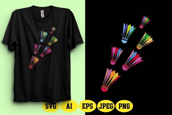 Shuttlecock Badminton SVG: Graphics for T-Shirt Designs