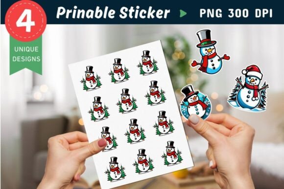 Snowman Stickers: Festive Graphics for Crafts