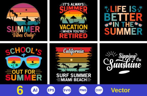 Summer Tshirt Design Bundle: Graphics for Crafts